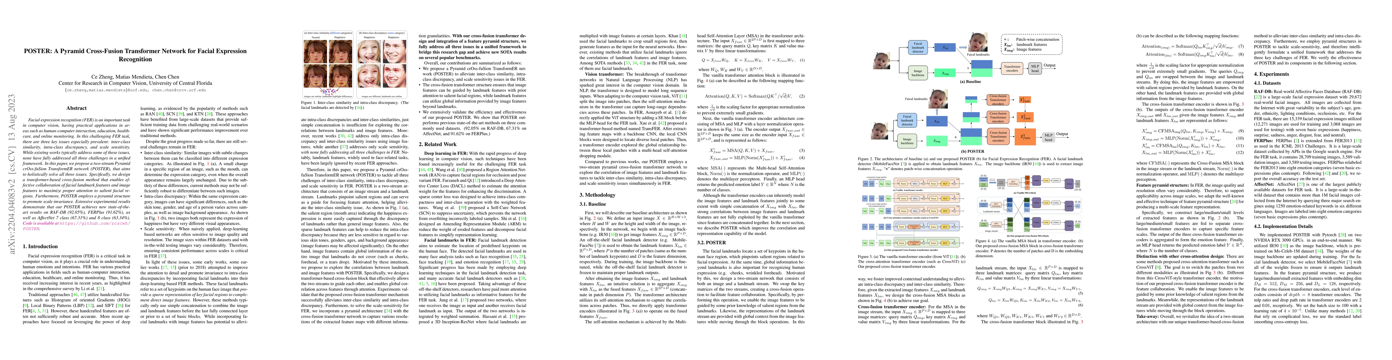 Thumbnail for POSTER: A Pyramid Cross-Fusion Transformer Network for Facial Expression
  Recognition