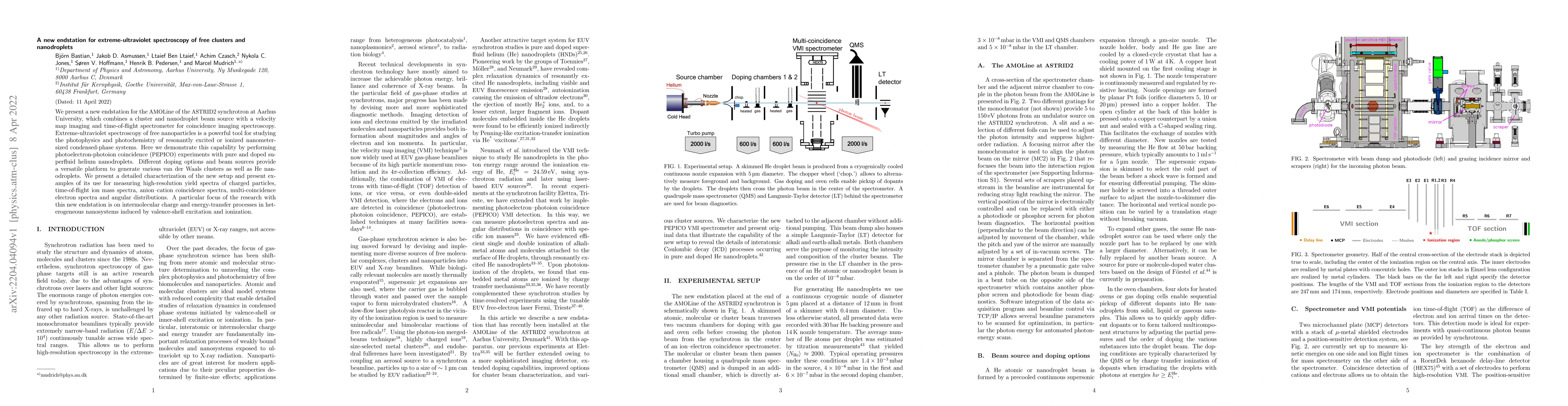 Thumbnail for A new endstation for extreme-ultraviolet spectroscopy of free clusters
  and nanodroplets