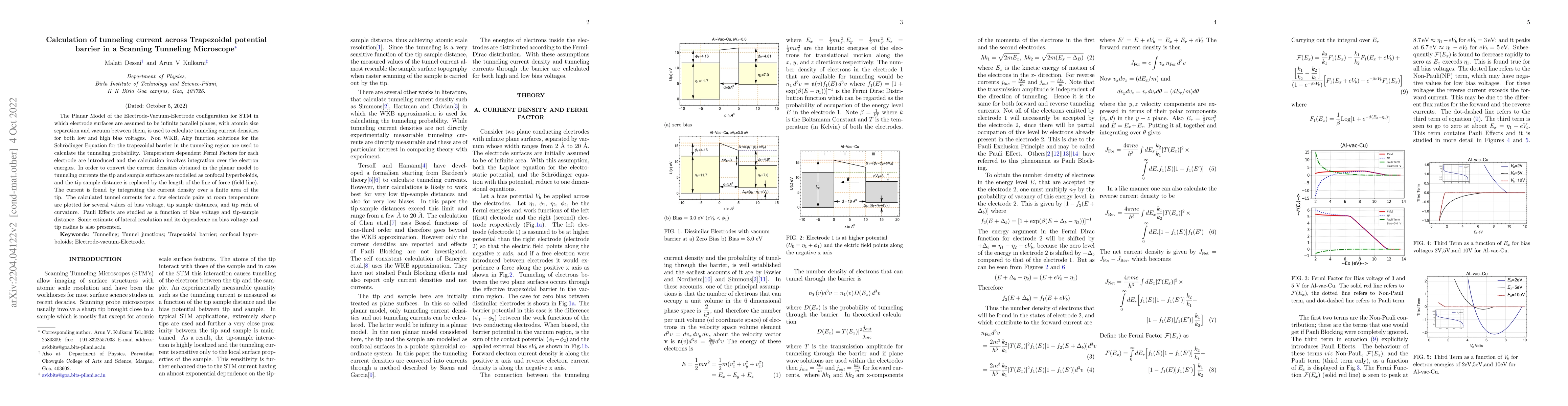Thumbnail for Calculation of tunneling current across Trapezoidal potential barrier in
  a Scanning Tunneling Microscope