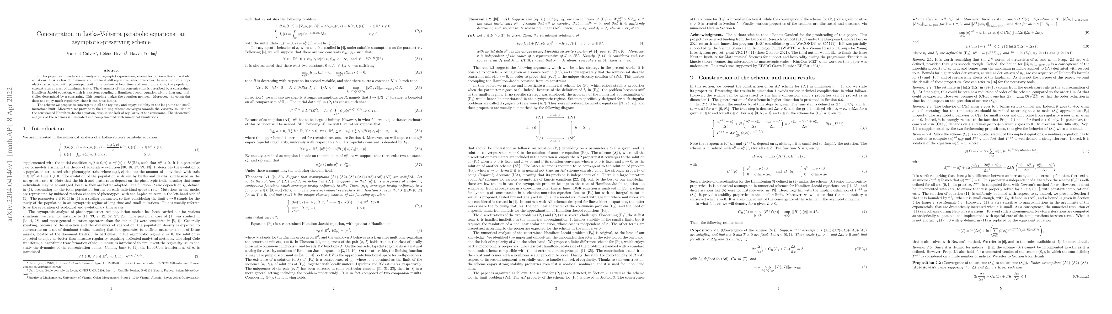 Thumbnail for Concentration in Lotka-Volterra parabolic equations: an
  asymptotic-preserving scheme