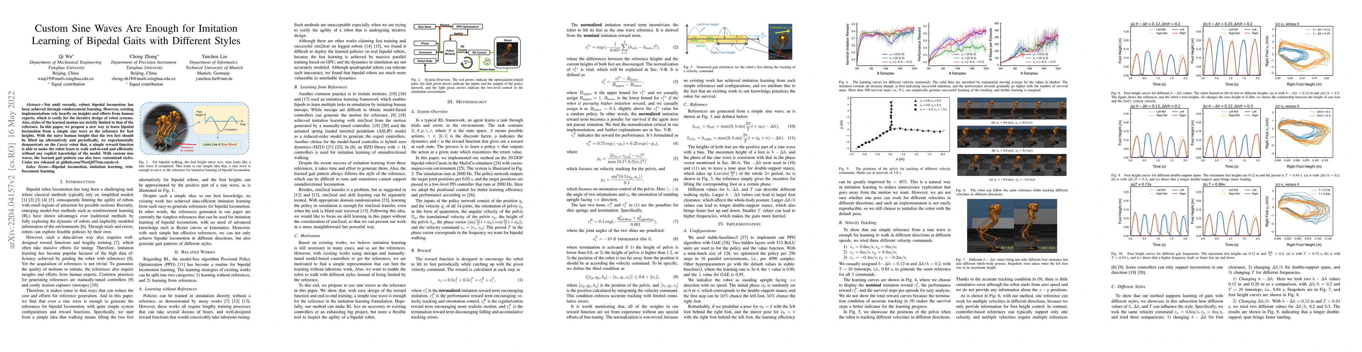 Thumbnail for Custom Sine Waves Are Enough for Imitation Learning of Bipedal Gaits
  with Different Styles