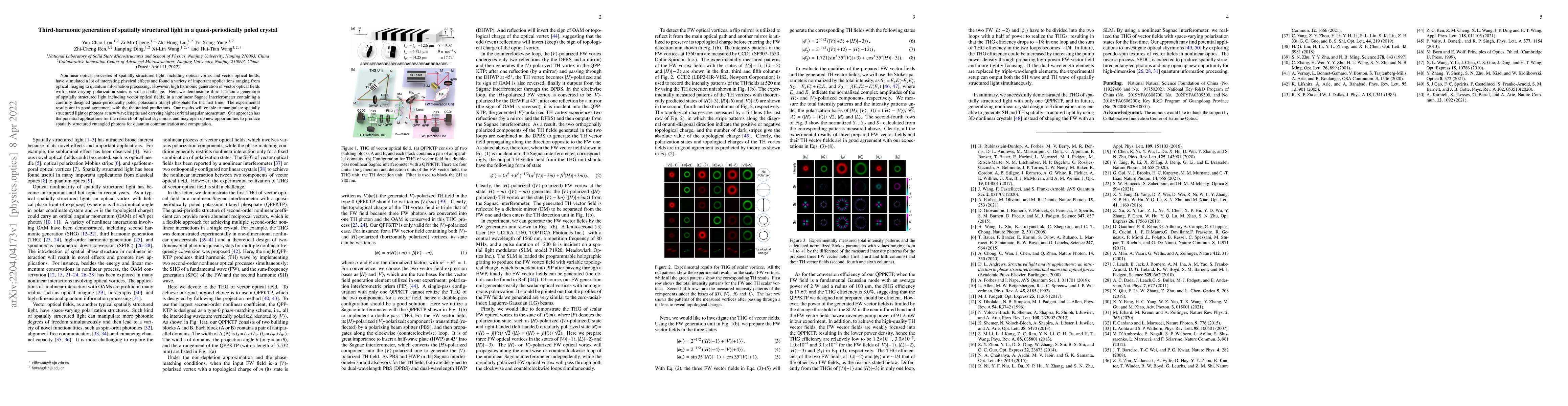 Thumbnail for Third-harmonic generation of spatially structured light in a
  quasi-periodically poled crystal