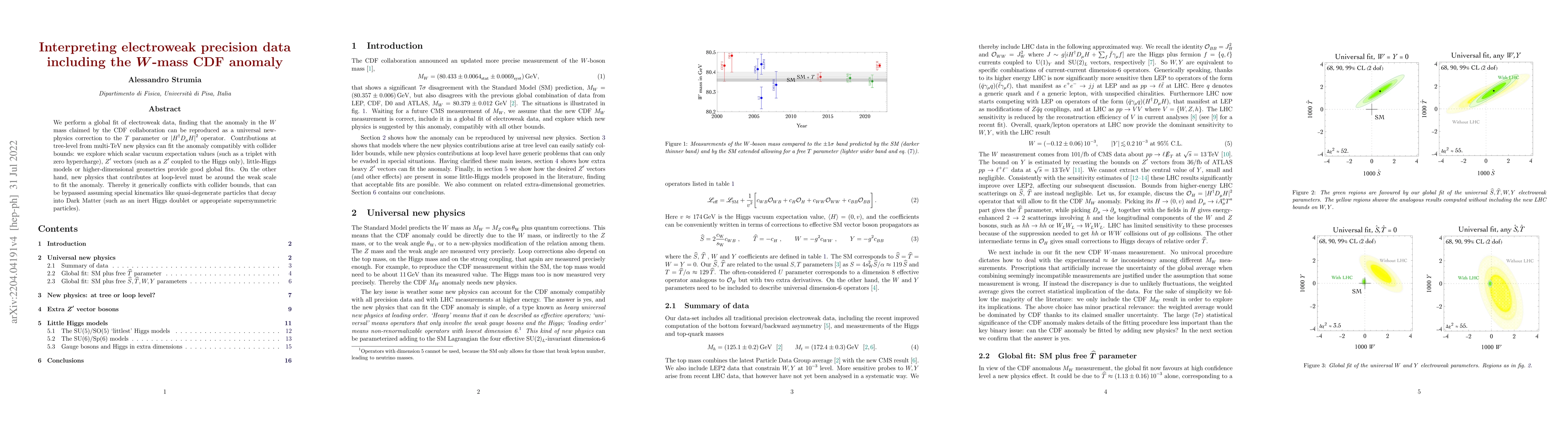 Thumbnail for Interpreting electroweak precision data including the $W$-mass CDF
  anomaly