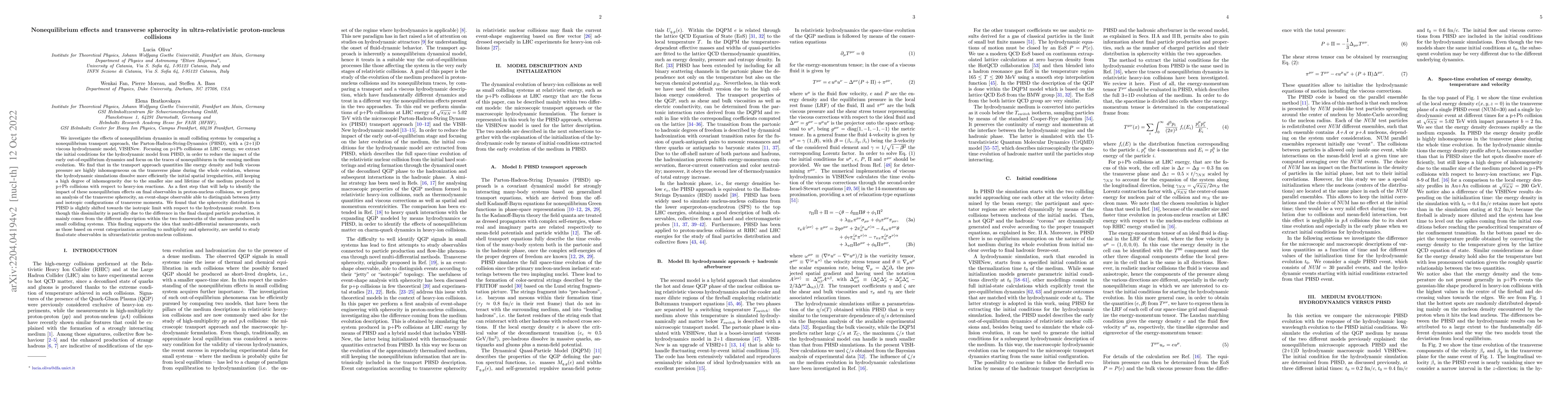 Thumbnail for Nonequilibrium effects and transverse spherocity in ultra-relativistic
  proton-nucleus collisions