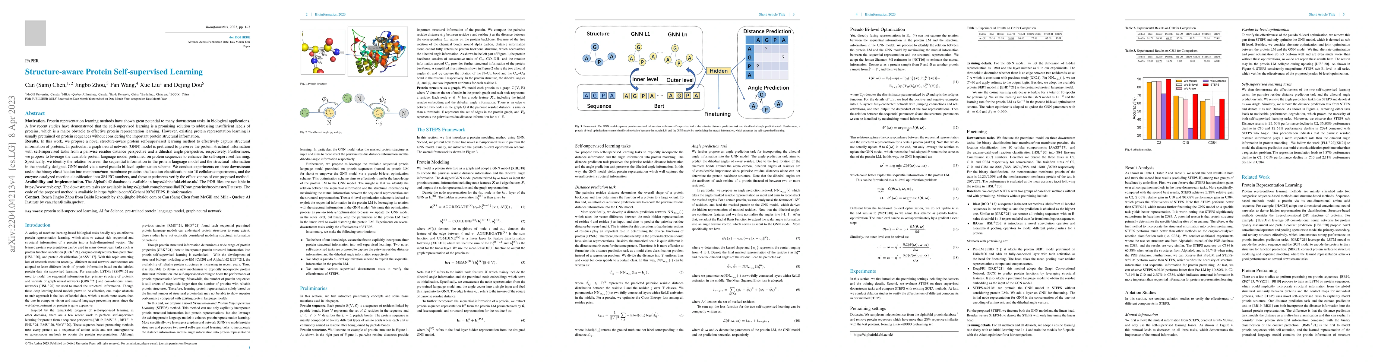 Thumbnail for Structure-aware Protein Self-supervised Learning