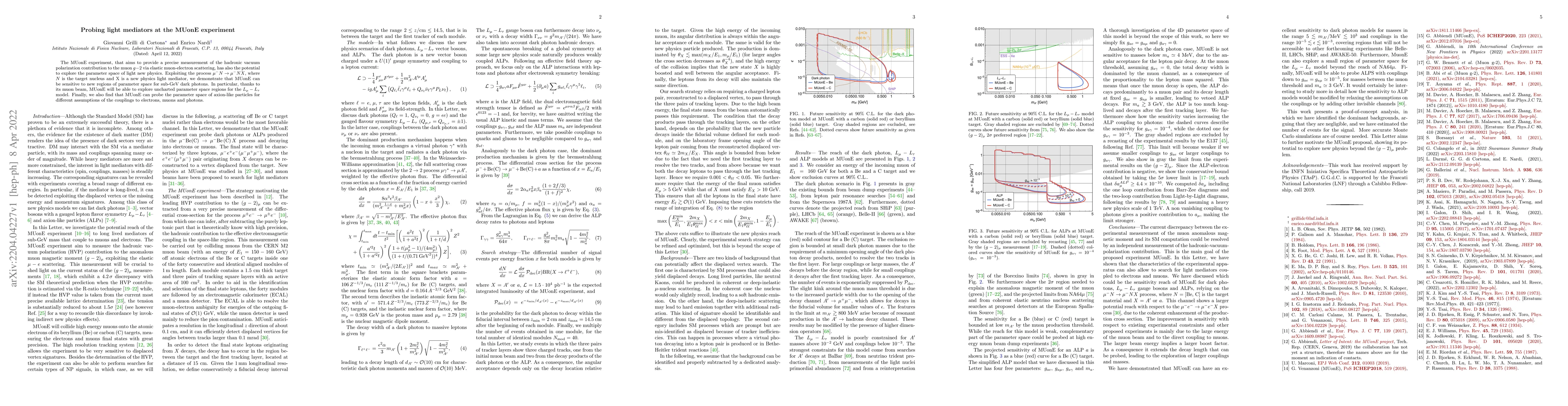 Thumbnail for Probing light mediators at the MUonE experiment