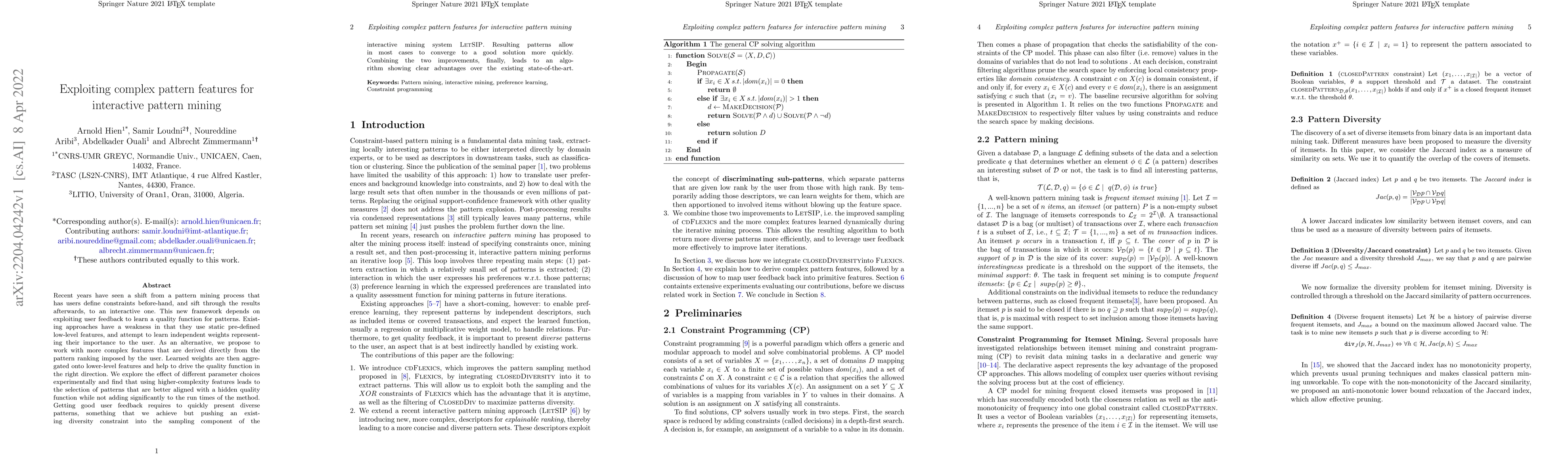 Thumbnail for Exploiting complex pattern features for interactive pattern mining