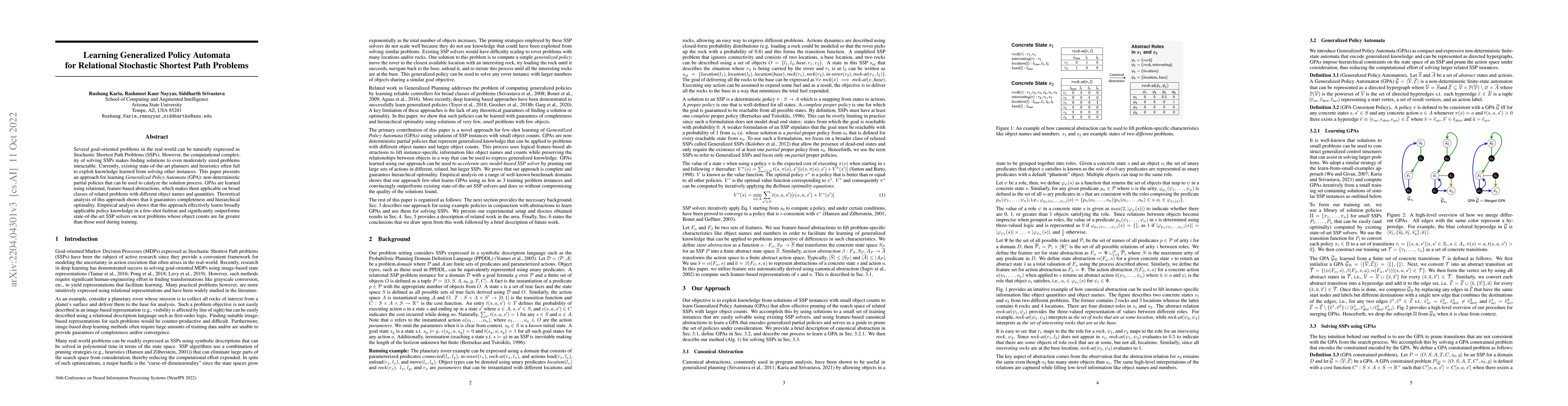 Thumbnail for Learning Generalized Policy Automata for Relational Stochastic Shortest
  Path Problems