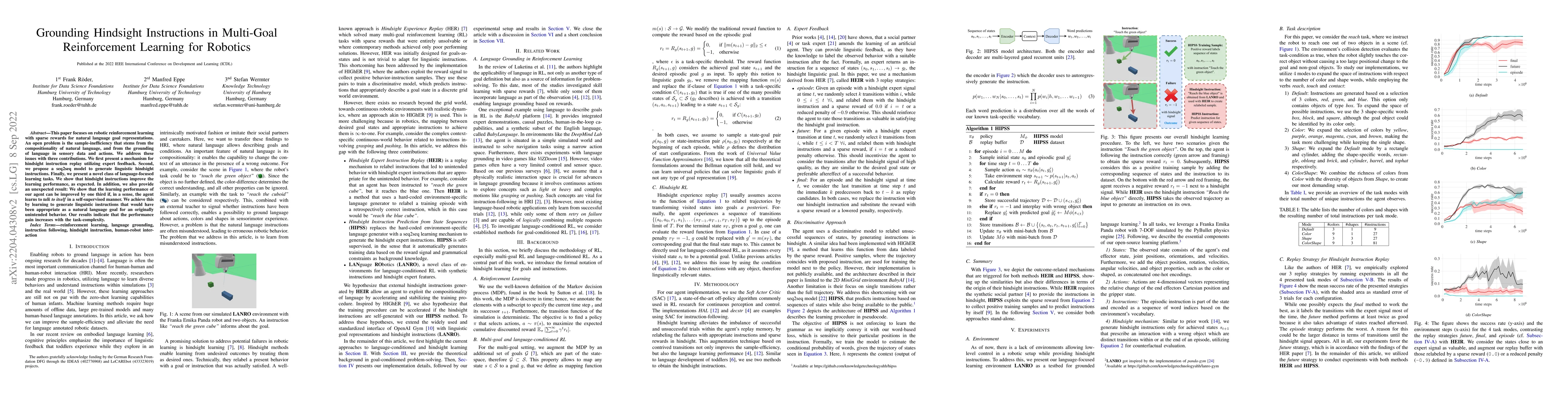 Thumbnail for Grounding Hindsight Instructions in Multi-Goal Reinforcement Learning
  for Robotics