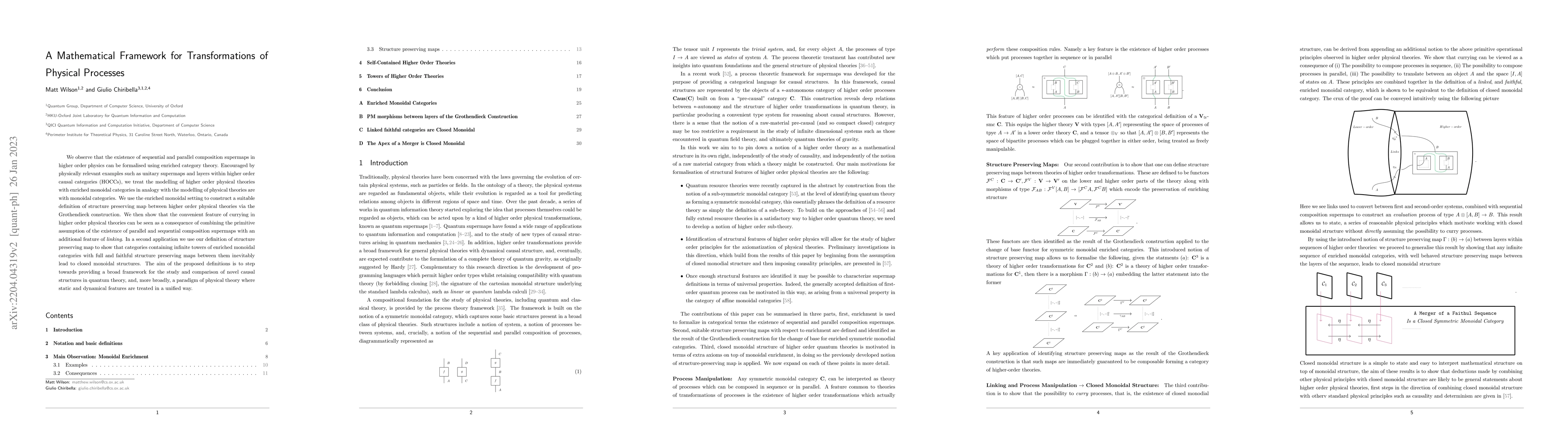 Thumbnail for A Mathematical Framework for Transformations of Physical Processes