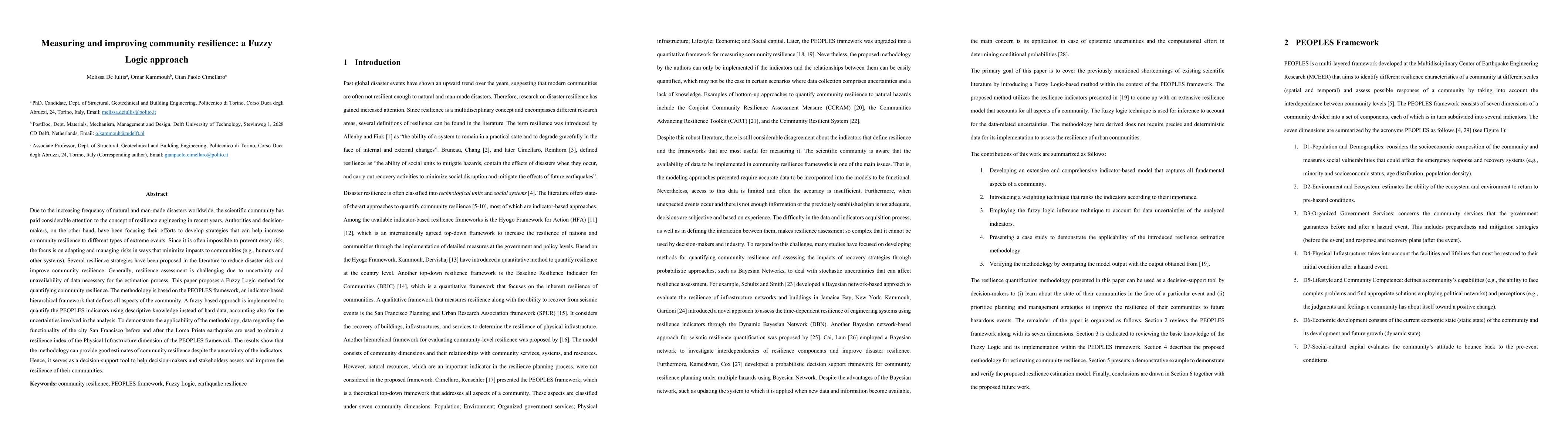 Thumbnail for Measuring and improving community resilience: a Fuzzy Logic approach