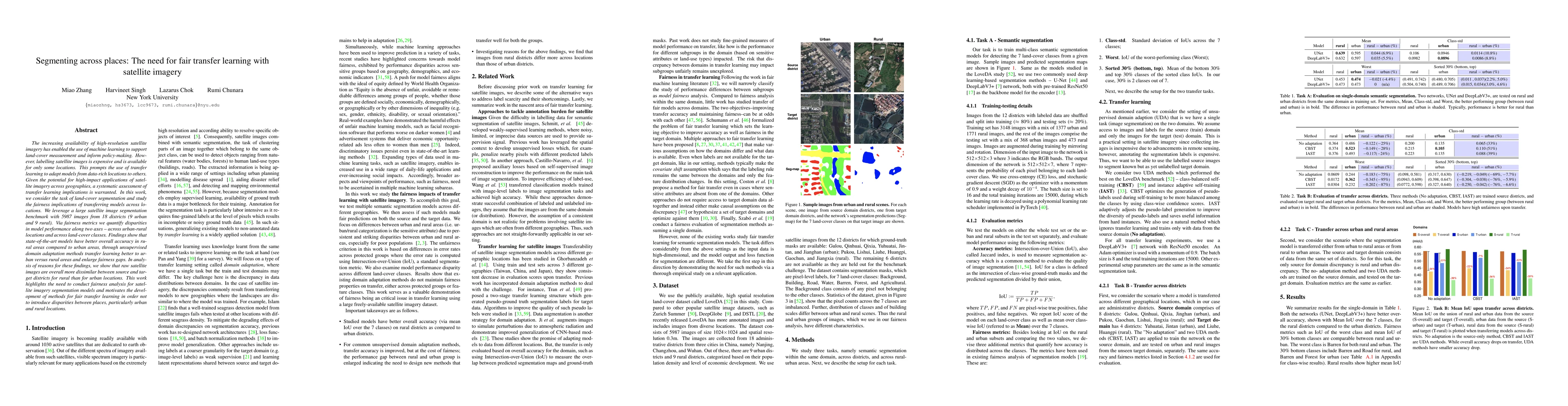 Thumbnail for Segmenting across places: The need for fair transfer learning with
  satellite imagery