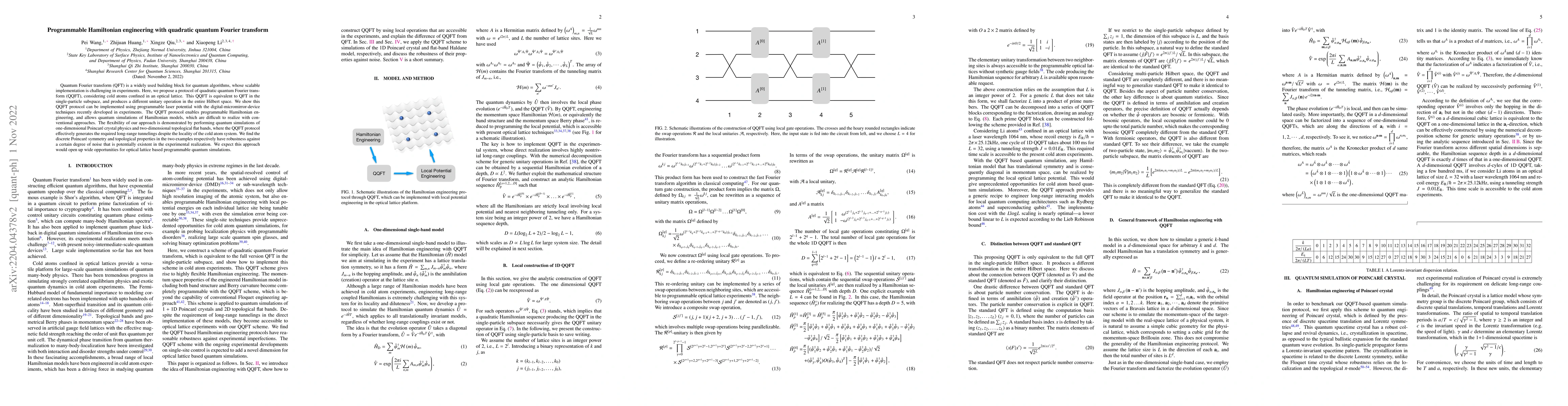 Thumbnail for Programmable Hamiltonian engineering with quadratic quantum Fourier
  transform