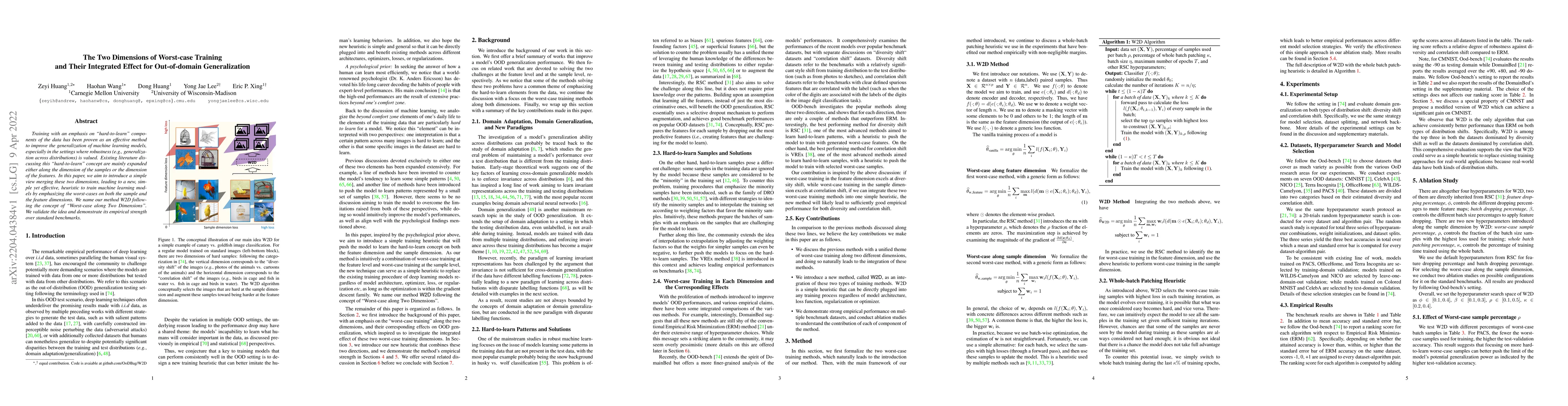 Thumbnail for The Two Dimensions of Worst-case Training and the Integrated Effect for
  Out-of-domain Generalization