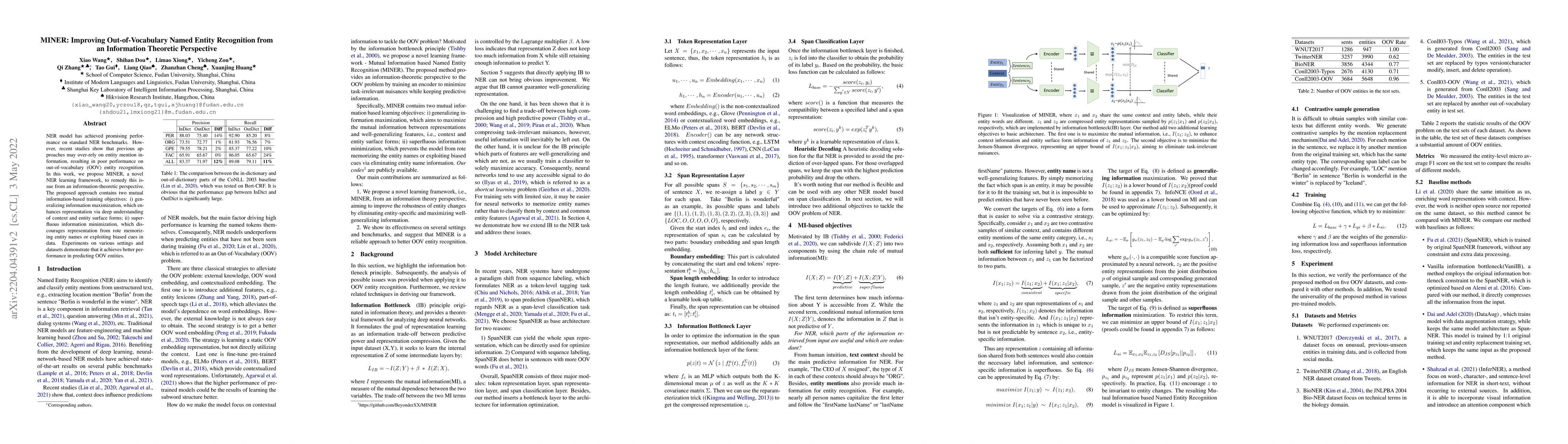 Thumbnail for MINER: Improving Out-of-Vocabulary Named Entity Recognition from an
  Information Theoretic Perspective