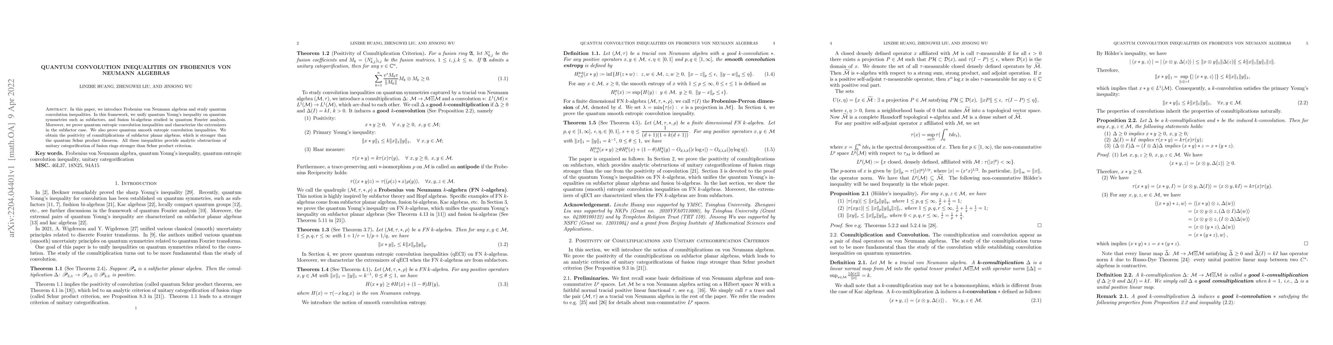 Thumbnail for Quantum convolution inequalities on Frobenius von Neumann algebras