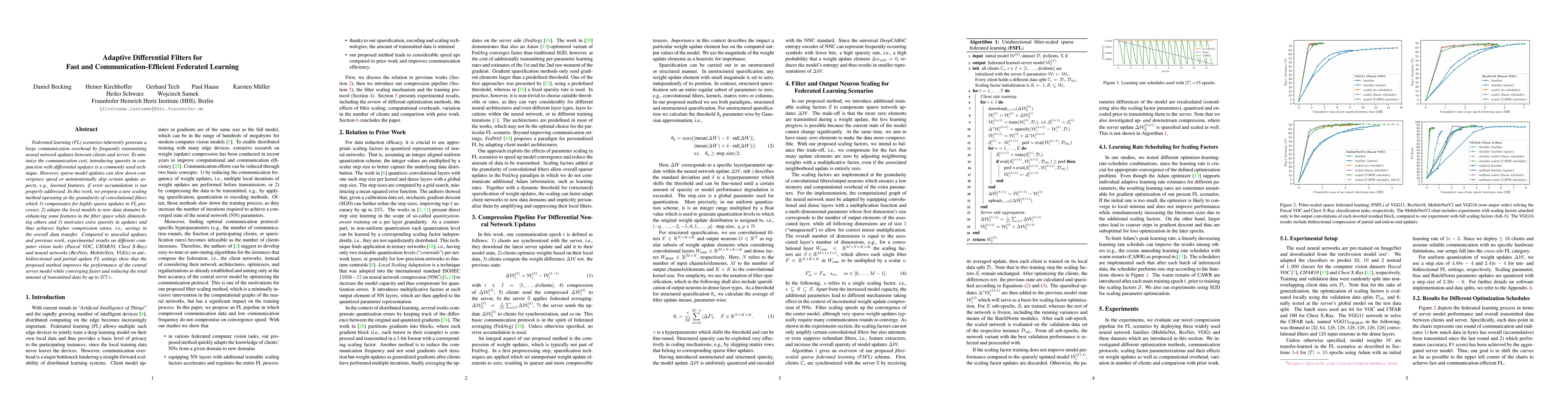 Thumbnail for Adaptive Differential Filters for Fast and Communication-Efficient
  Federated Learning