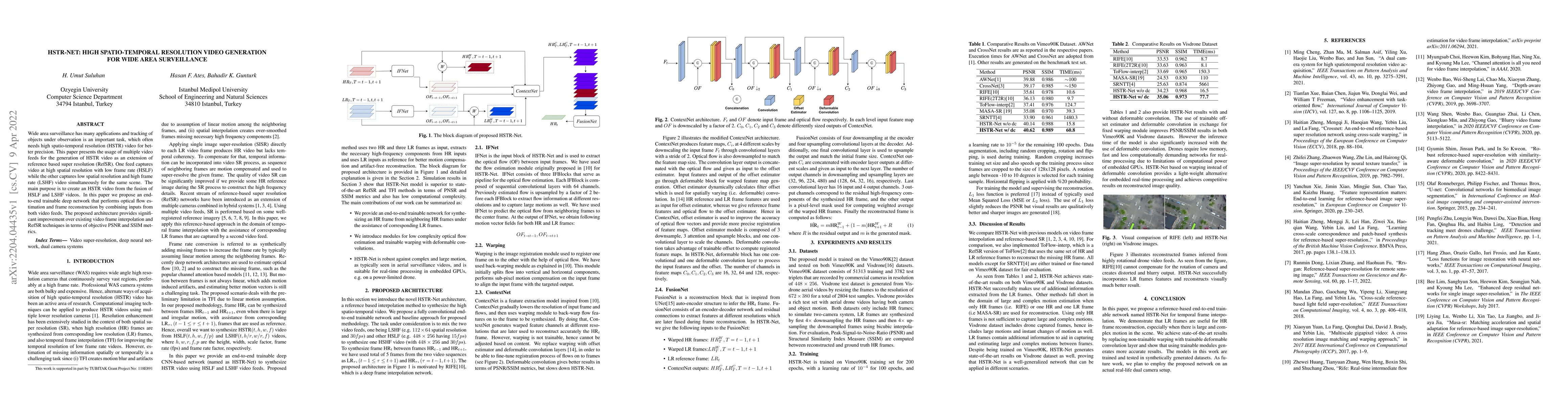 Thumbnail for HSTR-Net: High Spatio-Temporal Resolution Video Generation For Wide Area
  Surveillance