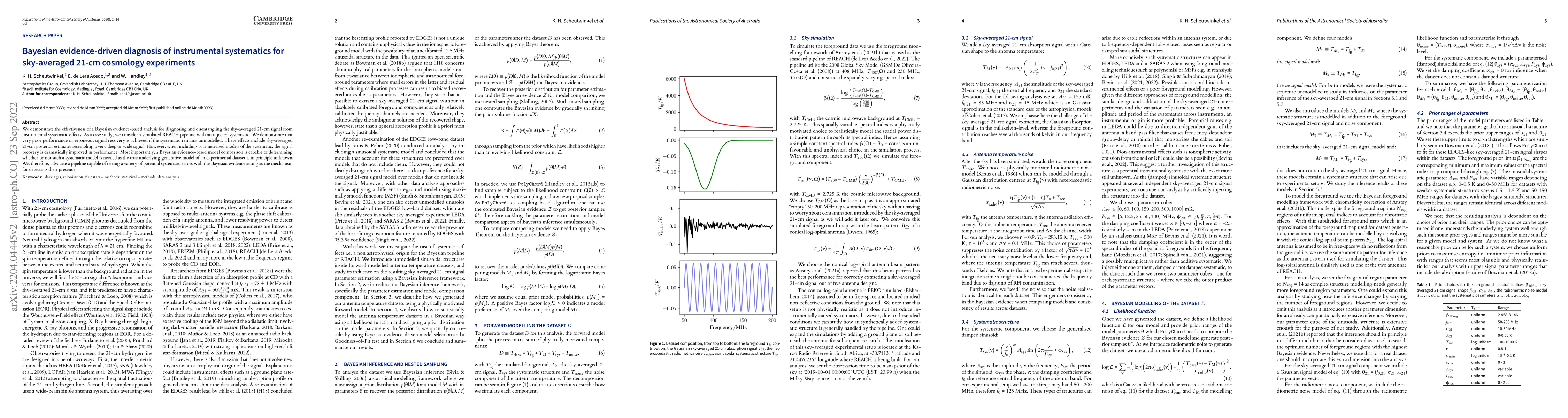 Thumbnail for Bayesian evidence-driven diagnosis of instrumental systematics for
  sky-averaged 21-cm cosmology experiments