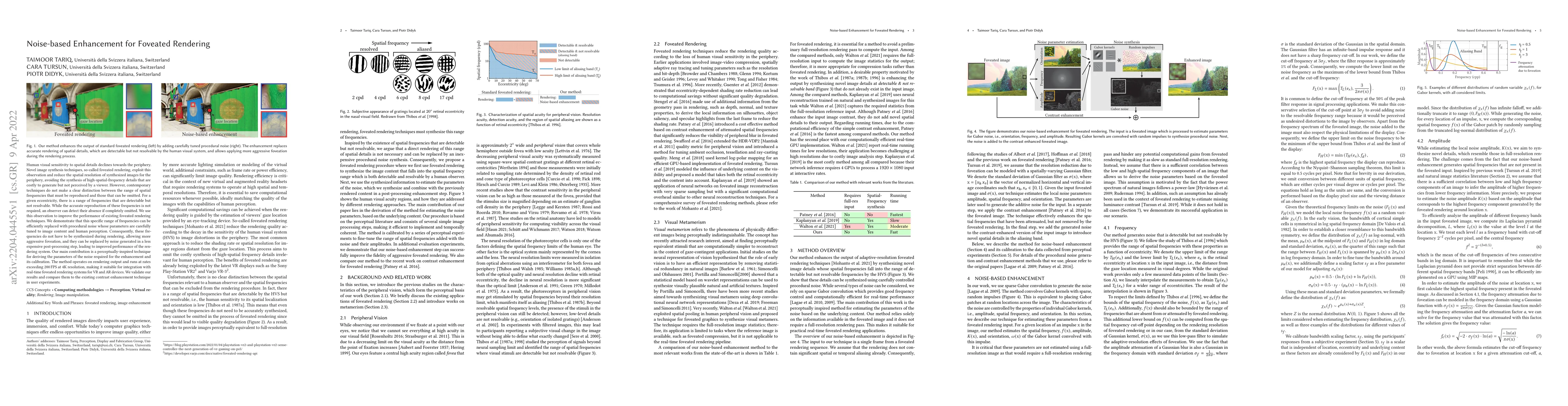 Thumbnail for Noise-based Enhancement for Foveated Rendering