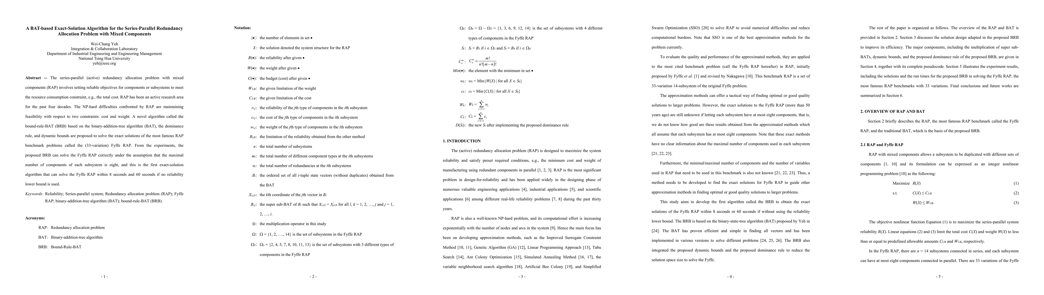 Thumbnail for A BAT-based Exact-Solution Algorithm for the Series-Parallel Redundancy
  Allocation Problem with Mixed Components