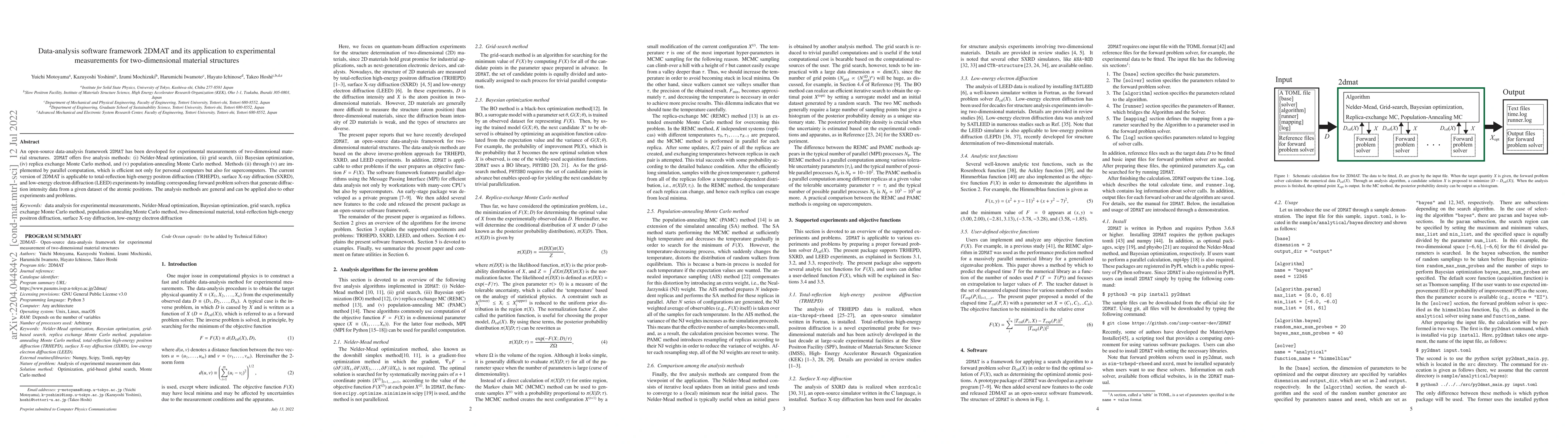 Thumbnail for Data-analysis software framework 2DMAT and its application to
  experimental measurements for two-dimensional material structures