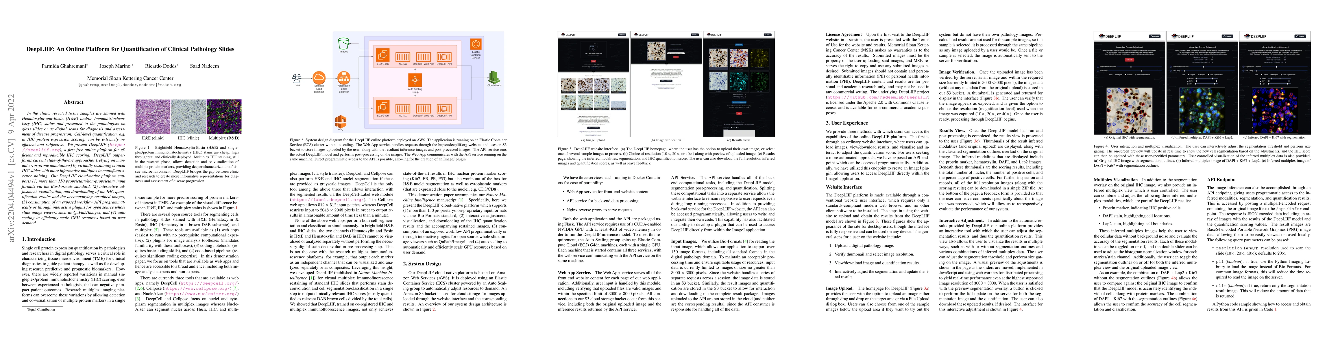 Thumbnail for DeepLIIF: An Online Platform for Quantification of Clinical Pathology
  Slides