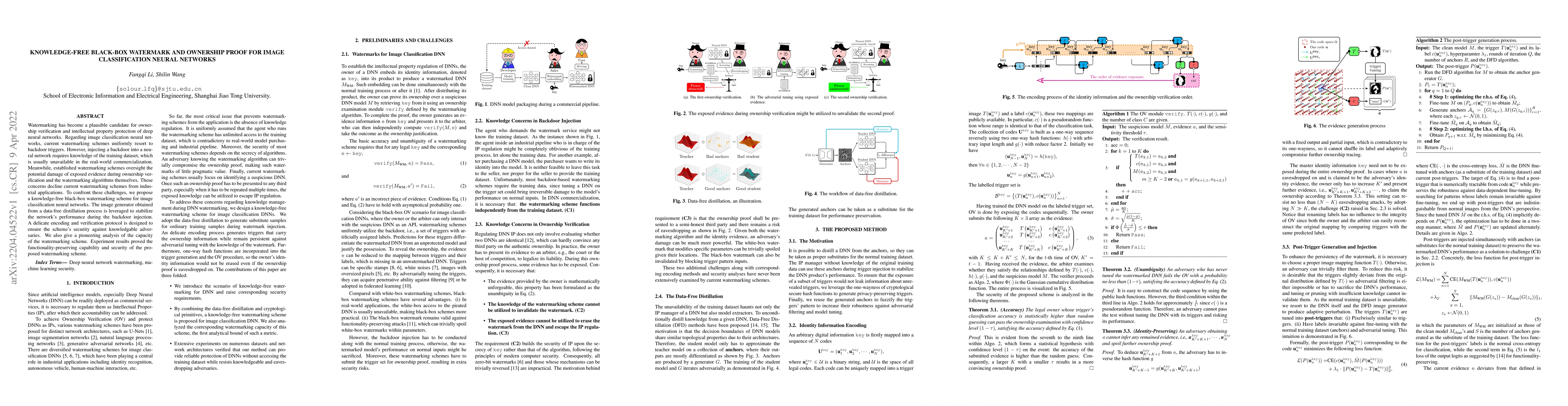 Thumbnail for Knowledge-Free Black-Box Watermark and Ownership Proof for Image
  Classification Neural Networks