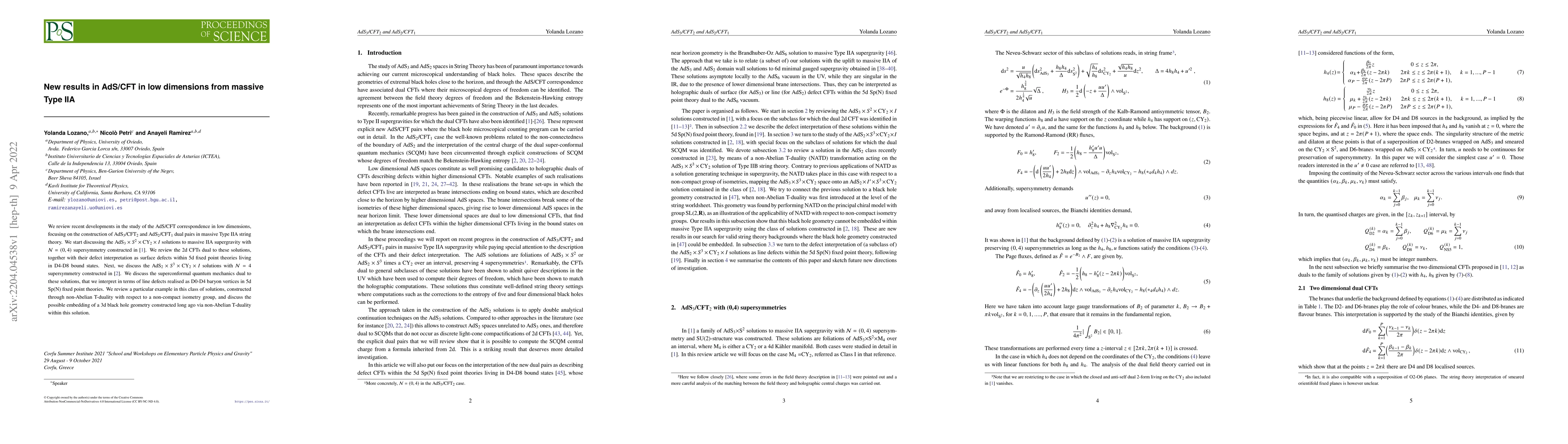 Thumbnail for New results in AdS/CFT in low dimensions from massive Type IIA