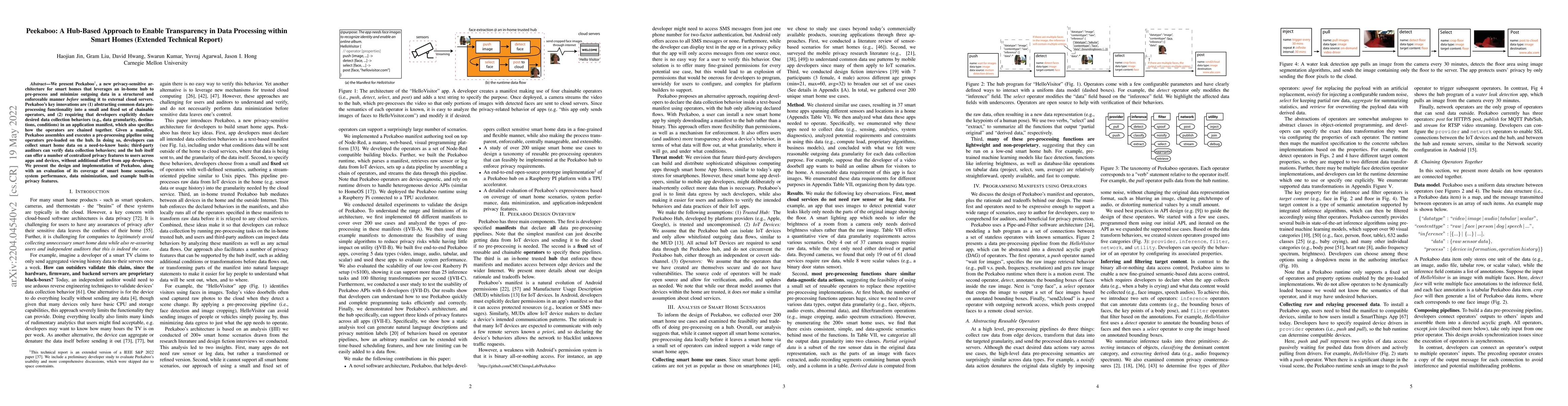 Thumbnail for Peekaboo: A Hub-Based Approach to Enable Transparency in Data Processing
  within Smart Homes (Extended Technical Report)