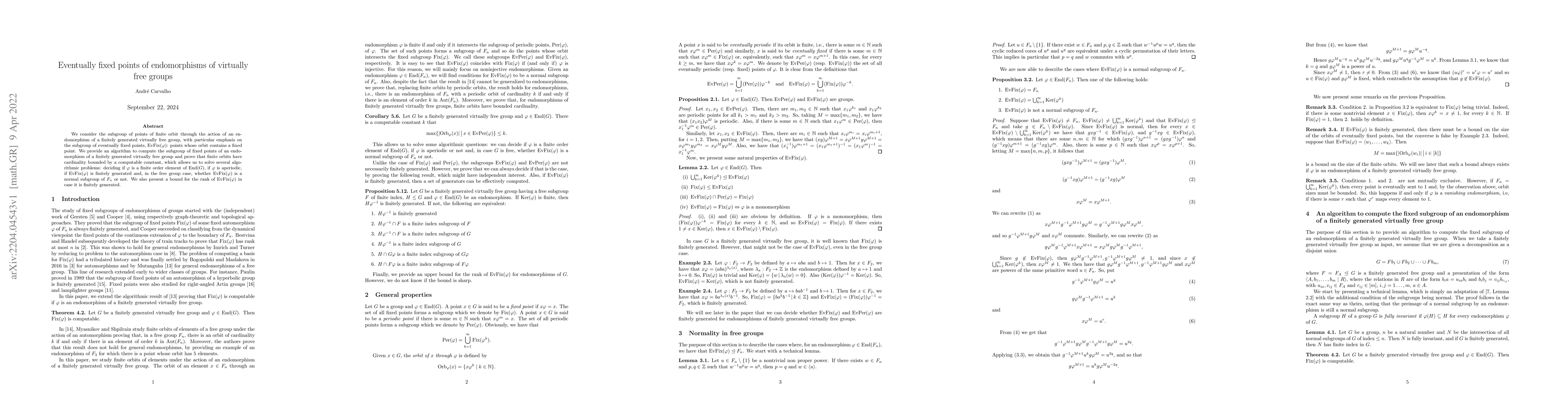 Thumbnail for Eventually fixed points of endomorphisms of virtually free groups