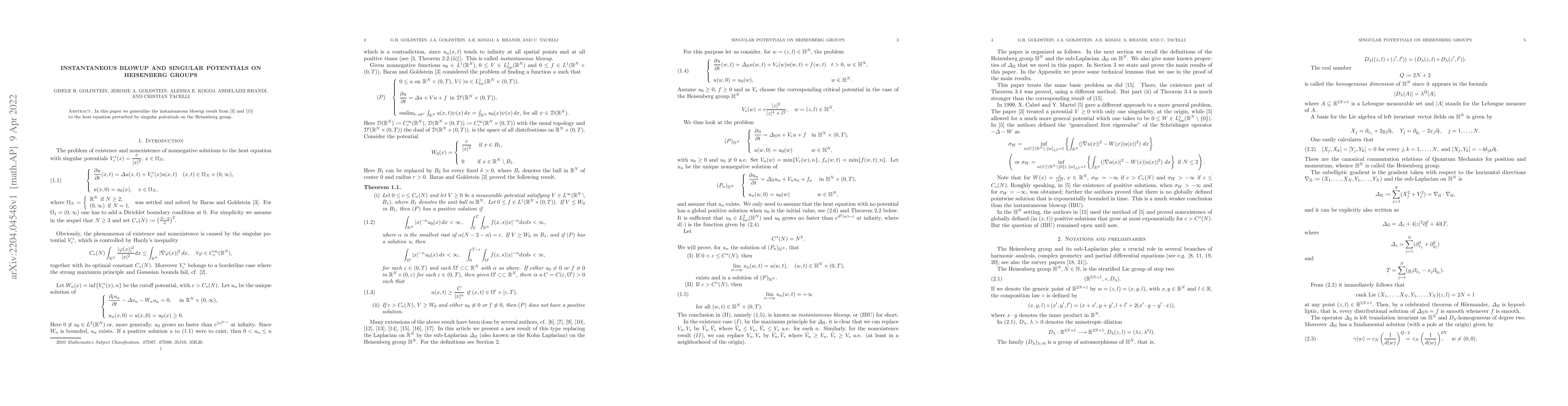 Thumbnail for Instantaneous blowup and singular potentials on Heisenberg groups