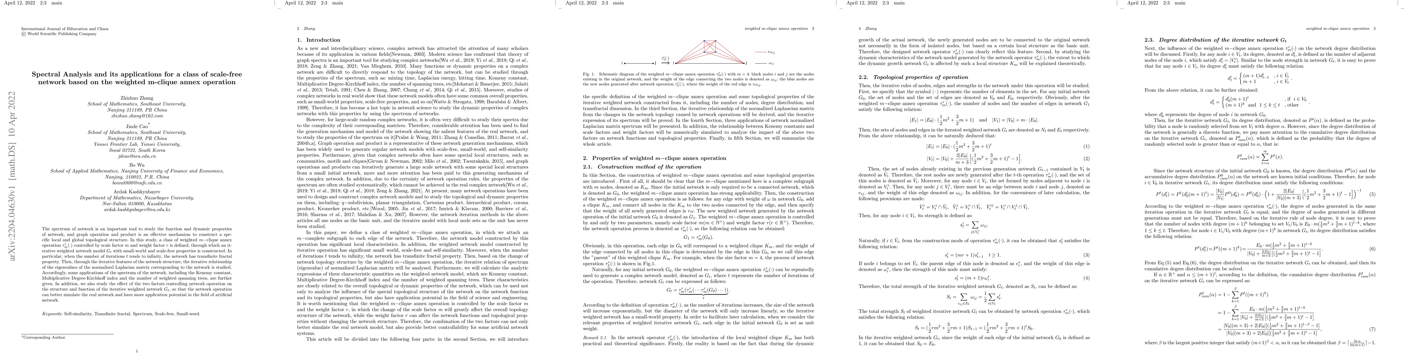 Thumbnail for Spectral Analysis and its applications for a class of scale-free network
  based on the weighted m-clique annex operation