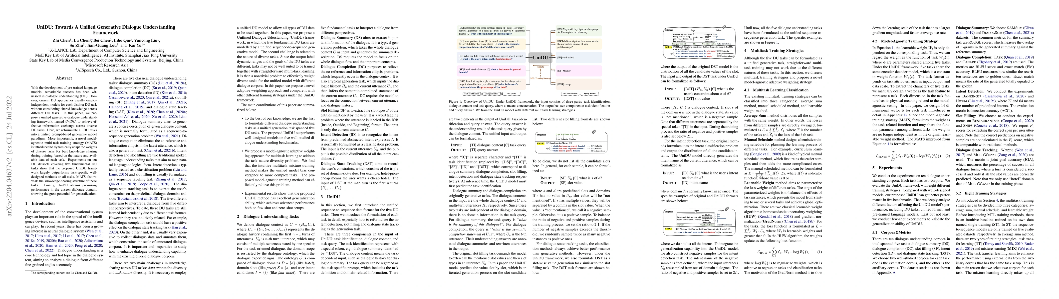 Thumbnail for UniDU: Towards A Unified Generative Dialogue Understanding Framework
