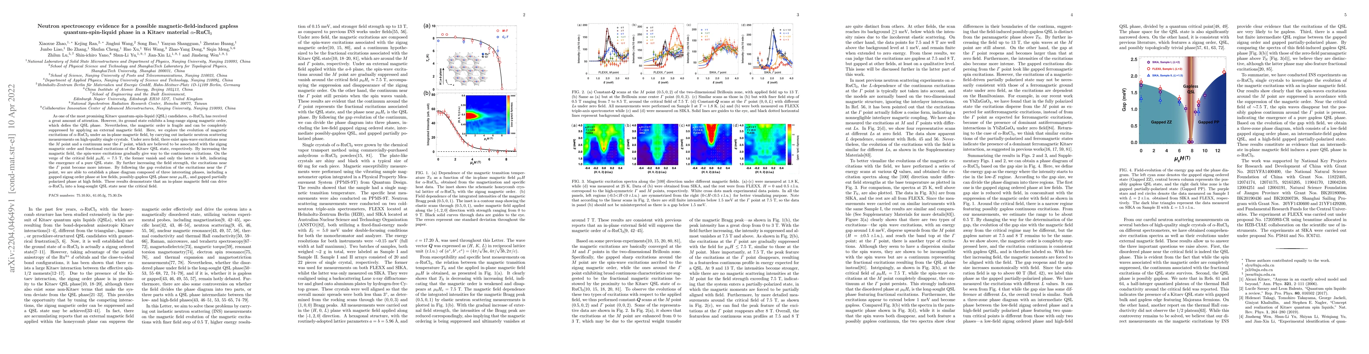 Thumbnail for Neutron spectroscopy evidence for a possible magnetic-field-induced
  gapless quantum-spin-liquid phase in a Kitaev material $\alpha$-RuCl$_3$