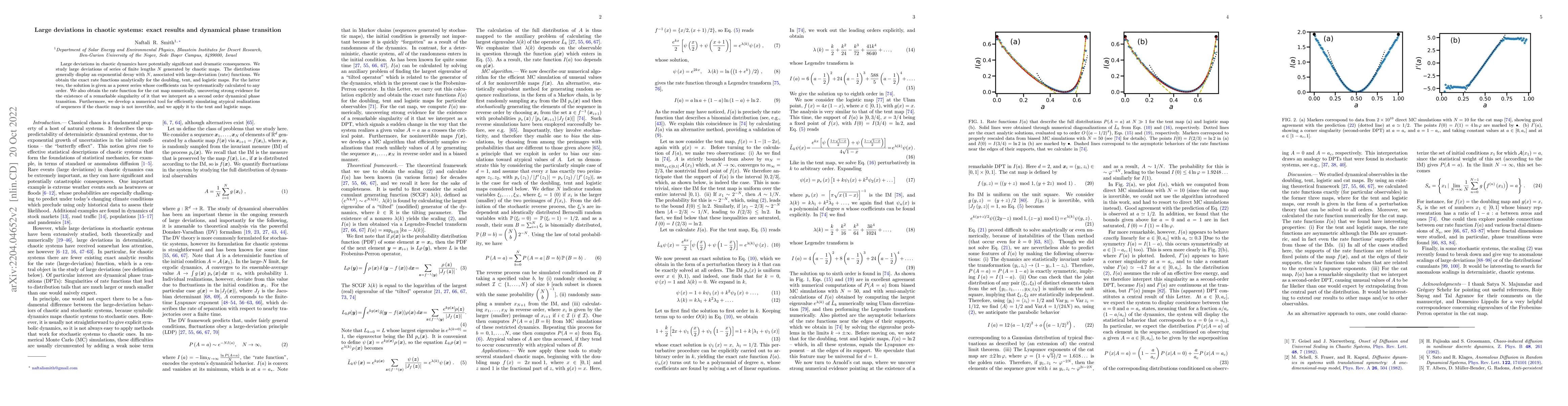 Thumbnail for Large deviations in chaotic systems: exact results and dynamical phase
  transition
