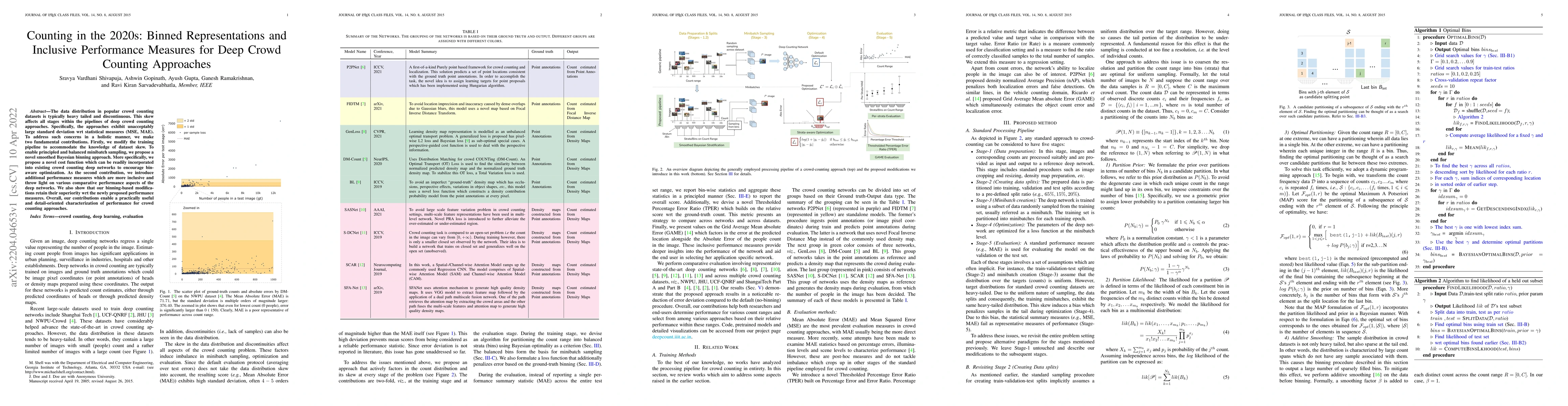 Thumbnail for Counting in the 2020s: Binned Representations and Inclusive Performance
  Measures for Deep Crowd Counting Approaches