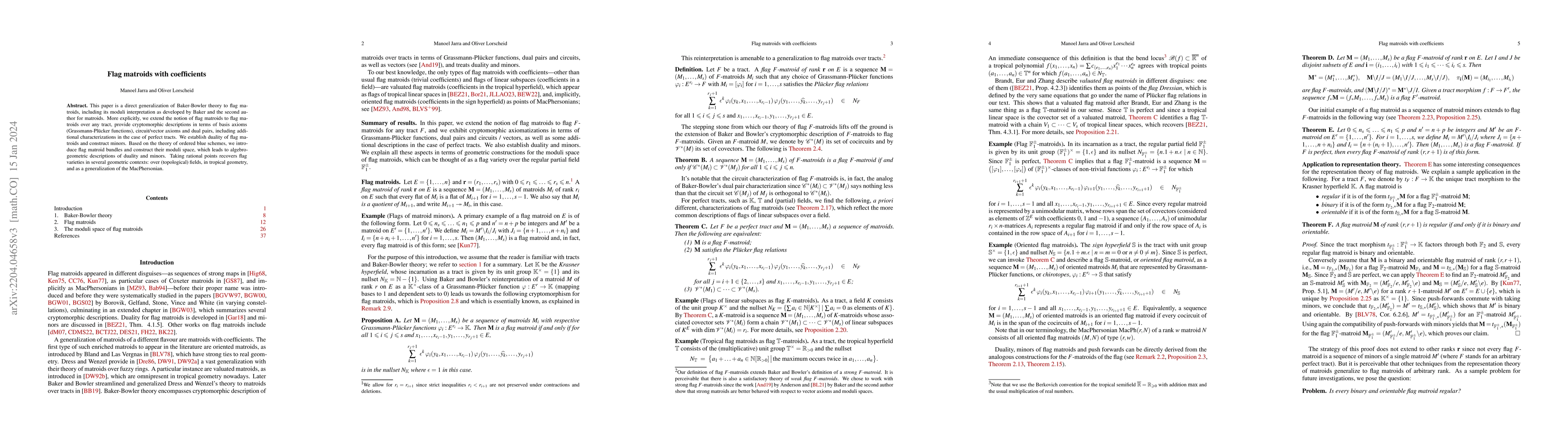 Thumbnail for Flag matroids with coefficients