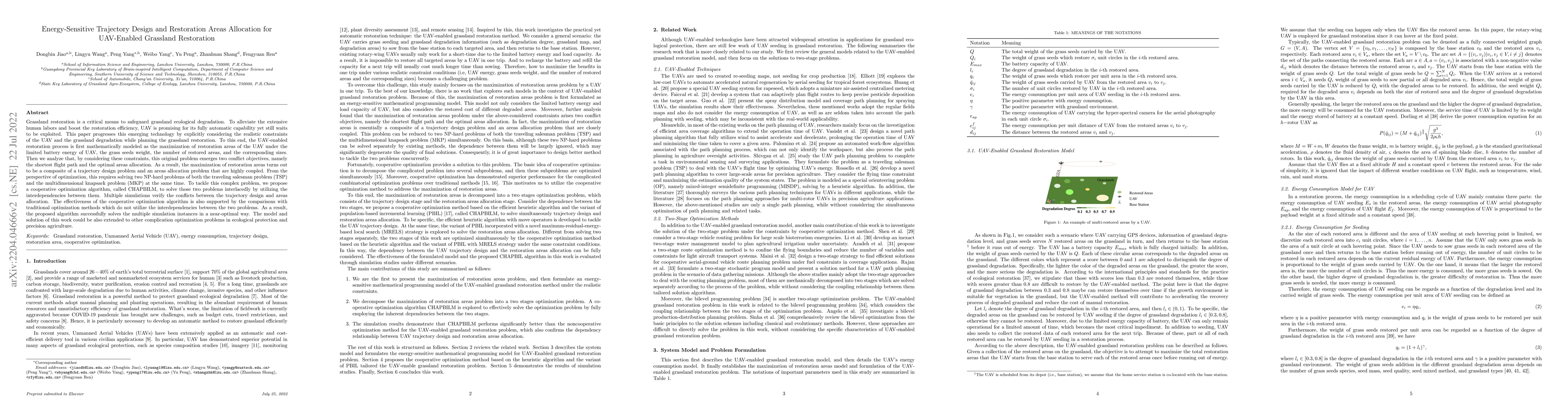 Thumbnail for Energy-Sensitive Trajectory Design and Restoration Areas Allocation for
  UAV-Enabled Grassland Restoration