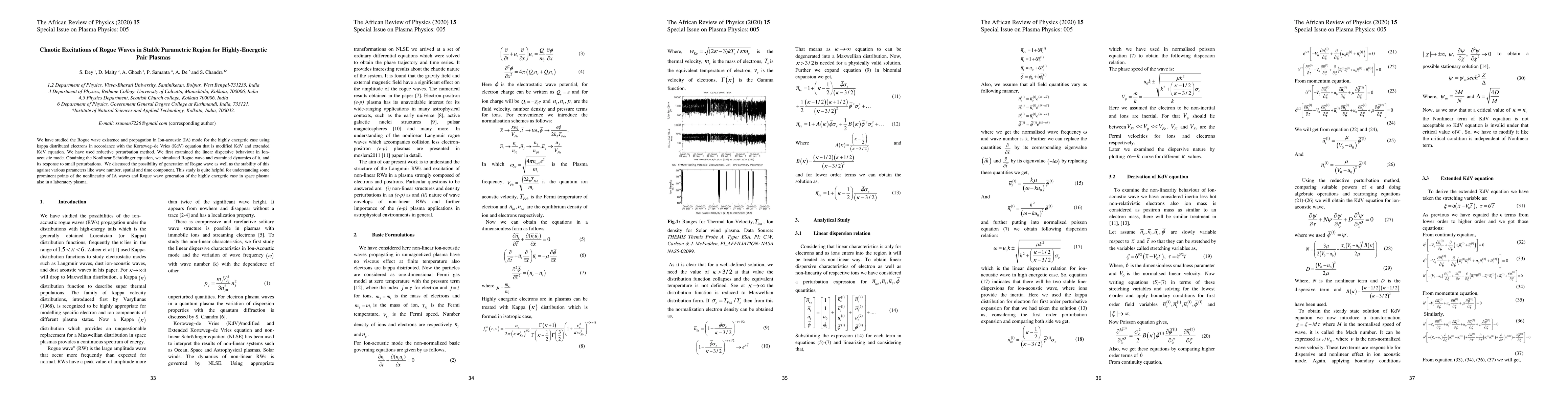 Thumbnail for Chaotic Excitations of Rogue Waves in Stable Parametric Region for
  Highly-Energetic Pair Plasmas