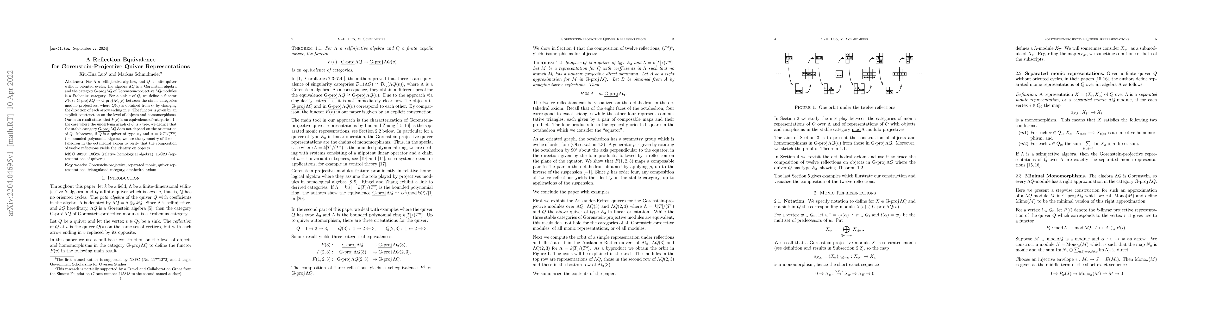 Thumbnail for A reflection equivalence for Gorenstein-projective quiver
  representations