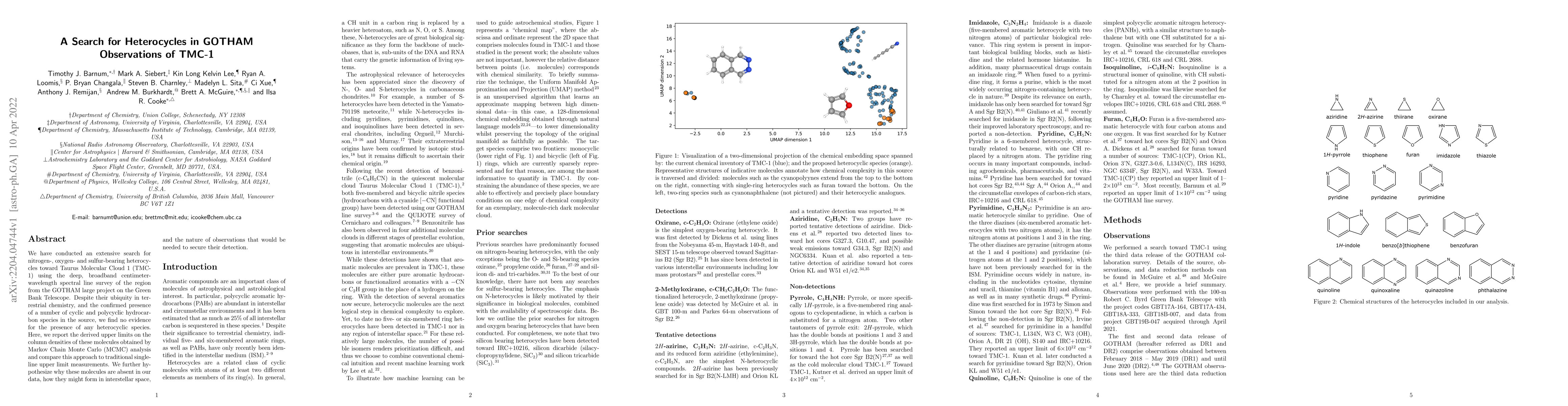 Thumbnail for A Search for Heterocycles in GOTHAM Observations of TMC-1