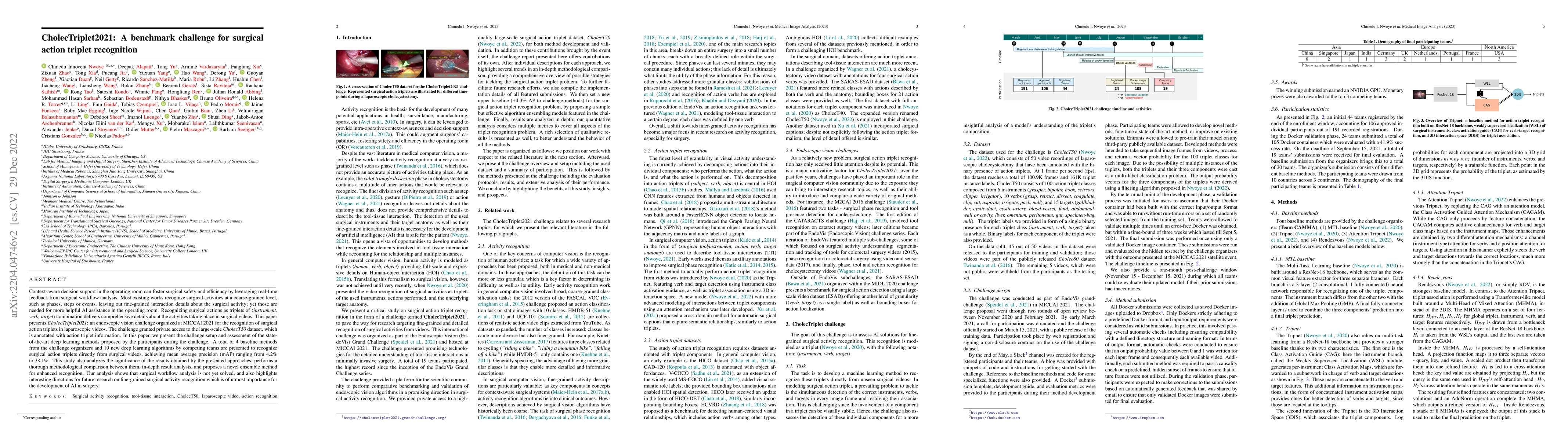 Thumbnail for CholecTriplet2021: A benchmark challenge for surgical action triplet
  recognition