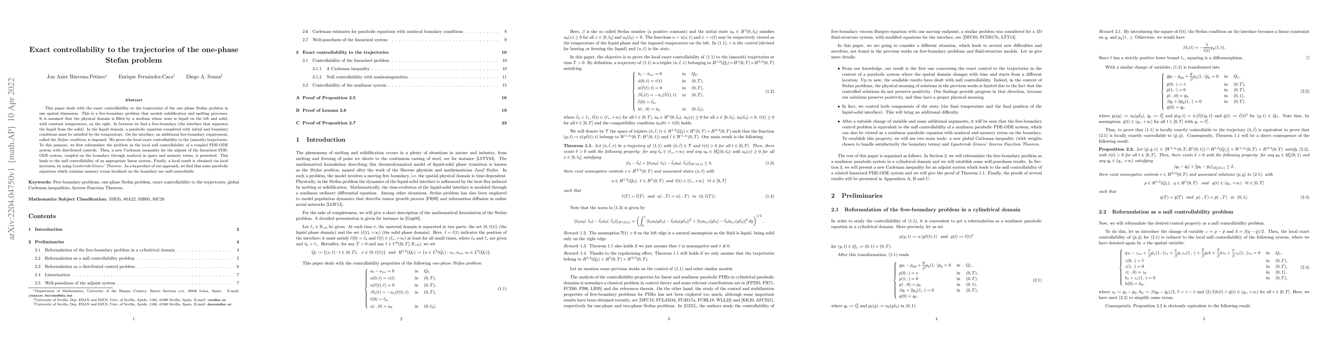 Thumbnail for Exact controllability to the trajectories of the one-phase Stefan
  problem