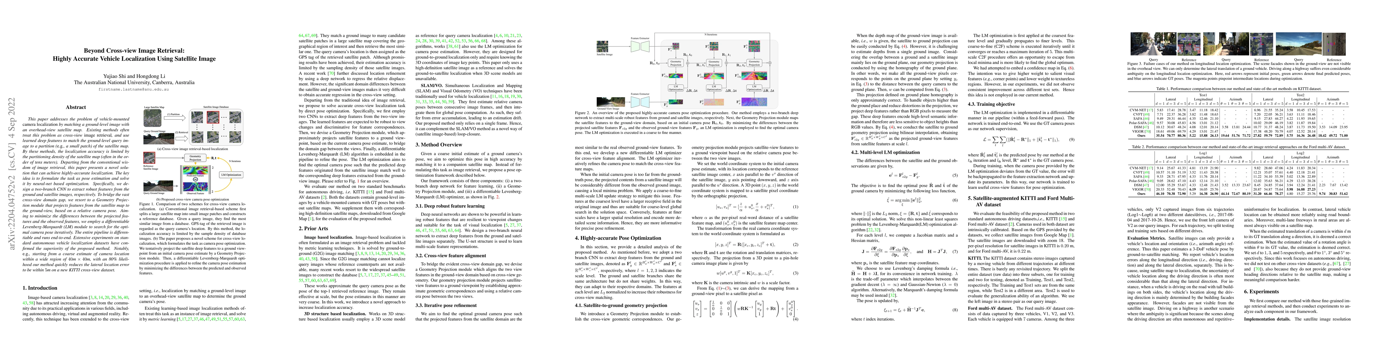 Thumbnail for Beyond Cross-view Image Retrieval: Highly Accurate Vehicle Localization
  Using Satellite Image