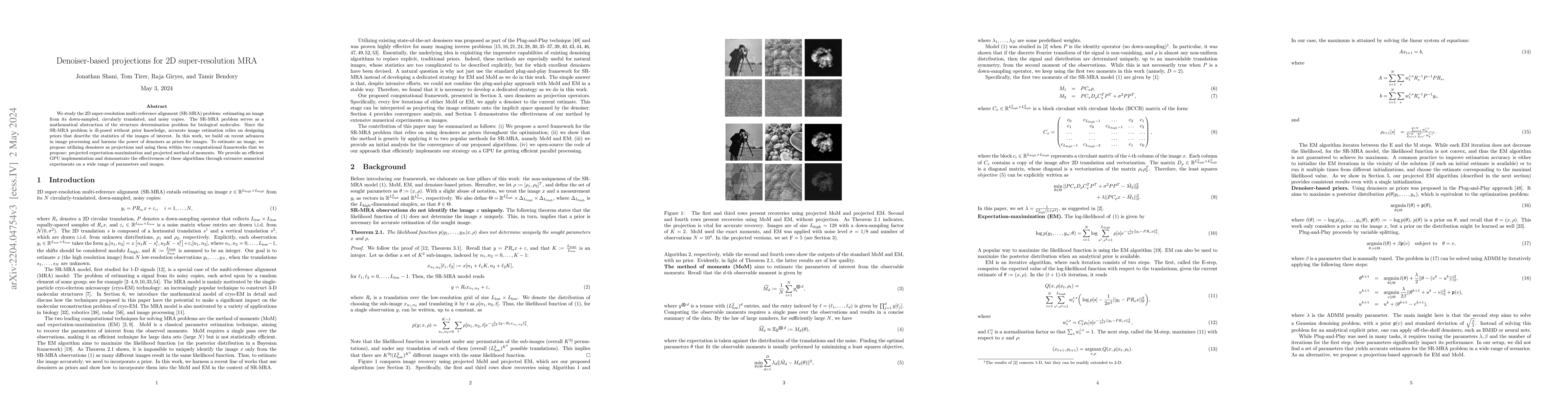 Thumbnail for Denoiser-based projections for 2-D super-resolution multi-reference
  alignment