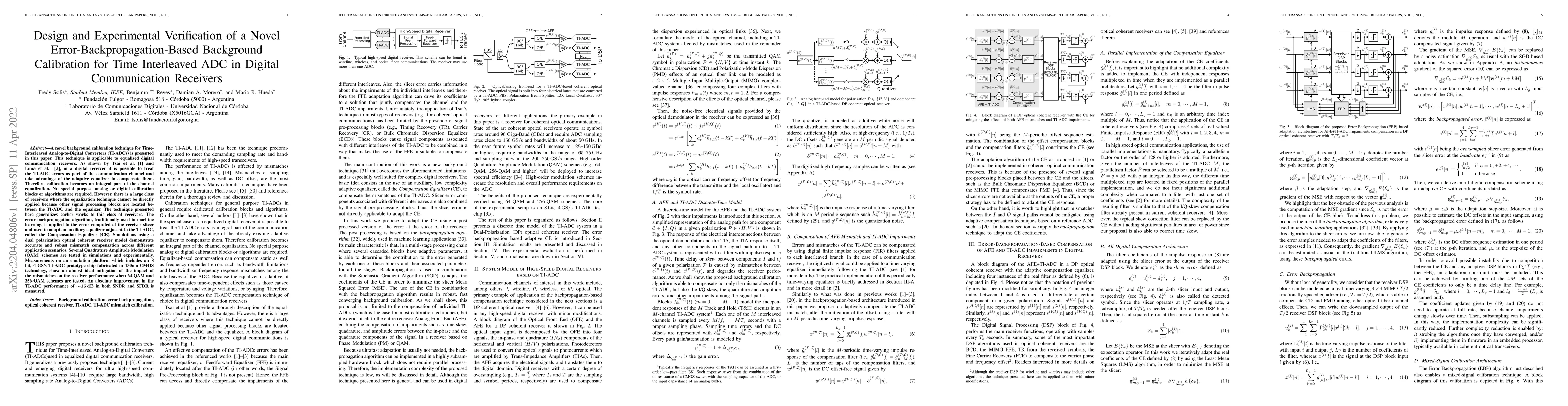 Thumbnail for Design and Experimental Verification of a Novel
  Error-Backpropagation-Based Background Calibration for Time Interleaved ADC
  in Digital Communication Receivers