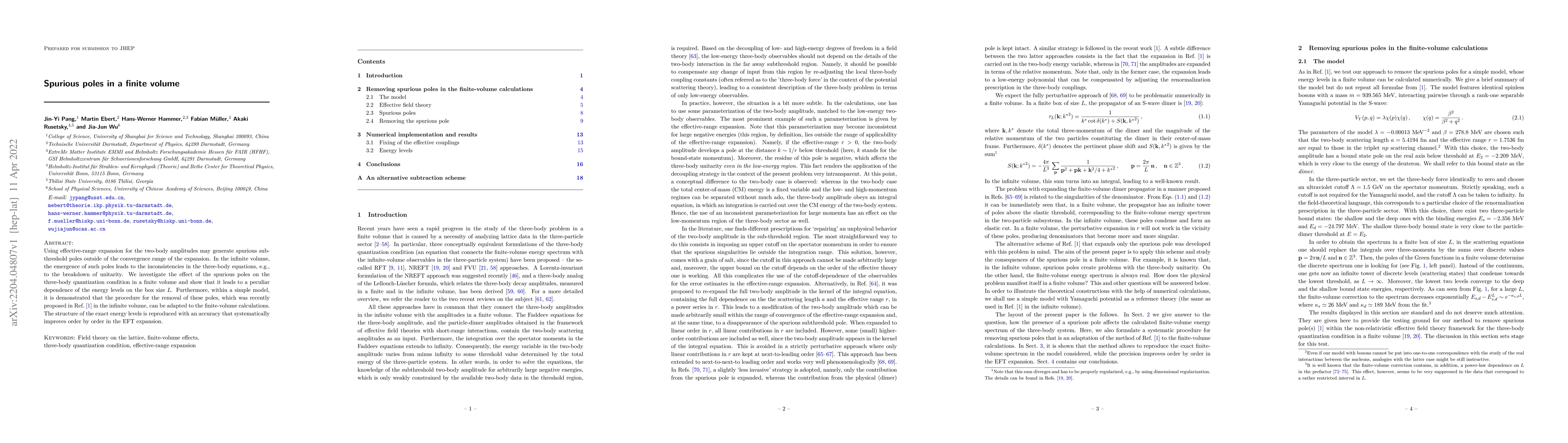 Thumbnail for Spurious poles in a finite volume