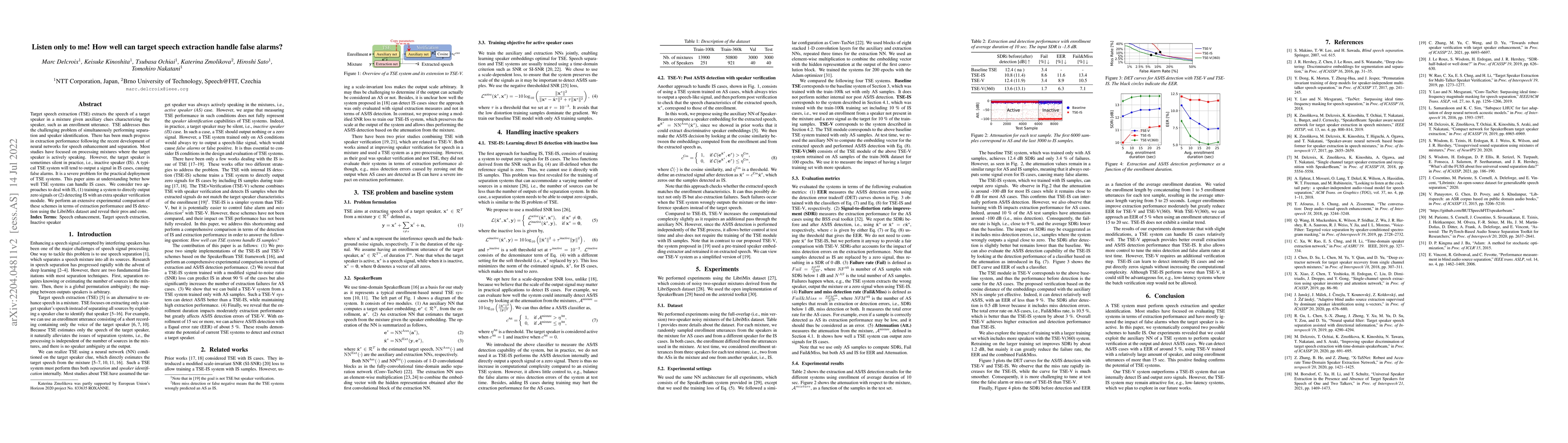 Thumbnail for Listen only to me! How well can target speech extraction handle false
  alarms?