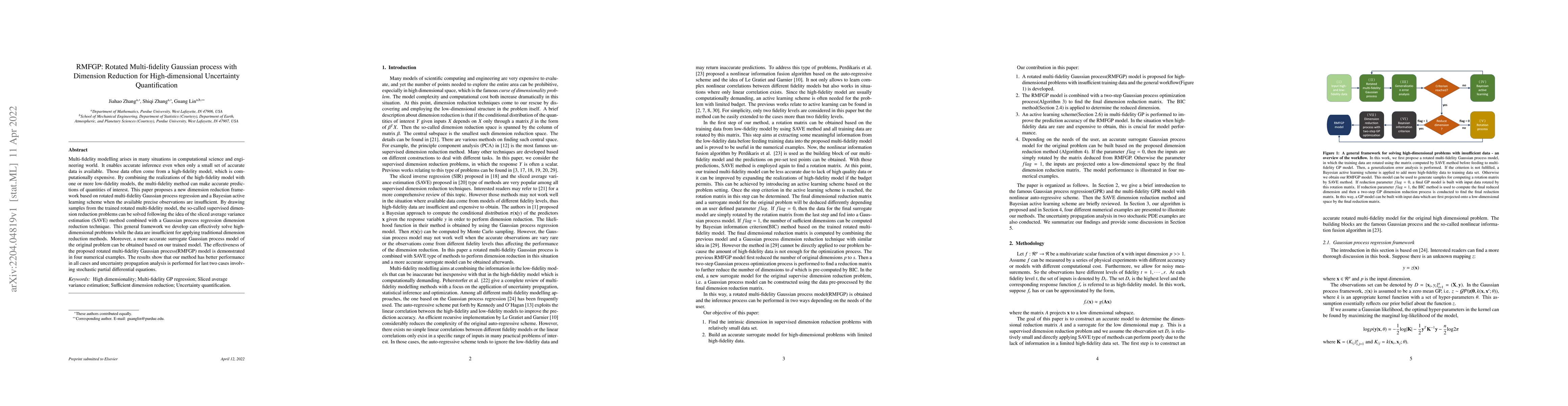 Thumbnail for RMFGP: Rotated Multi-fidelity Gaussian process with Dimension Reduction
  for High-dimensional Uncertainty Quantification